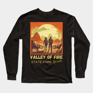 Valley Of Fire State Park Nature Lover Vintage Hiking Outdoor Travel Adventure Long Sleeve T-Shirt